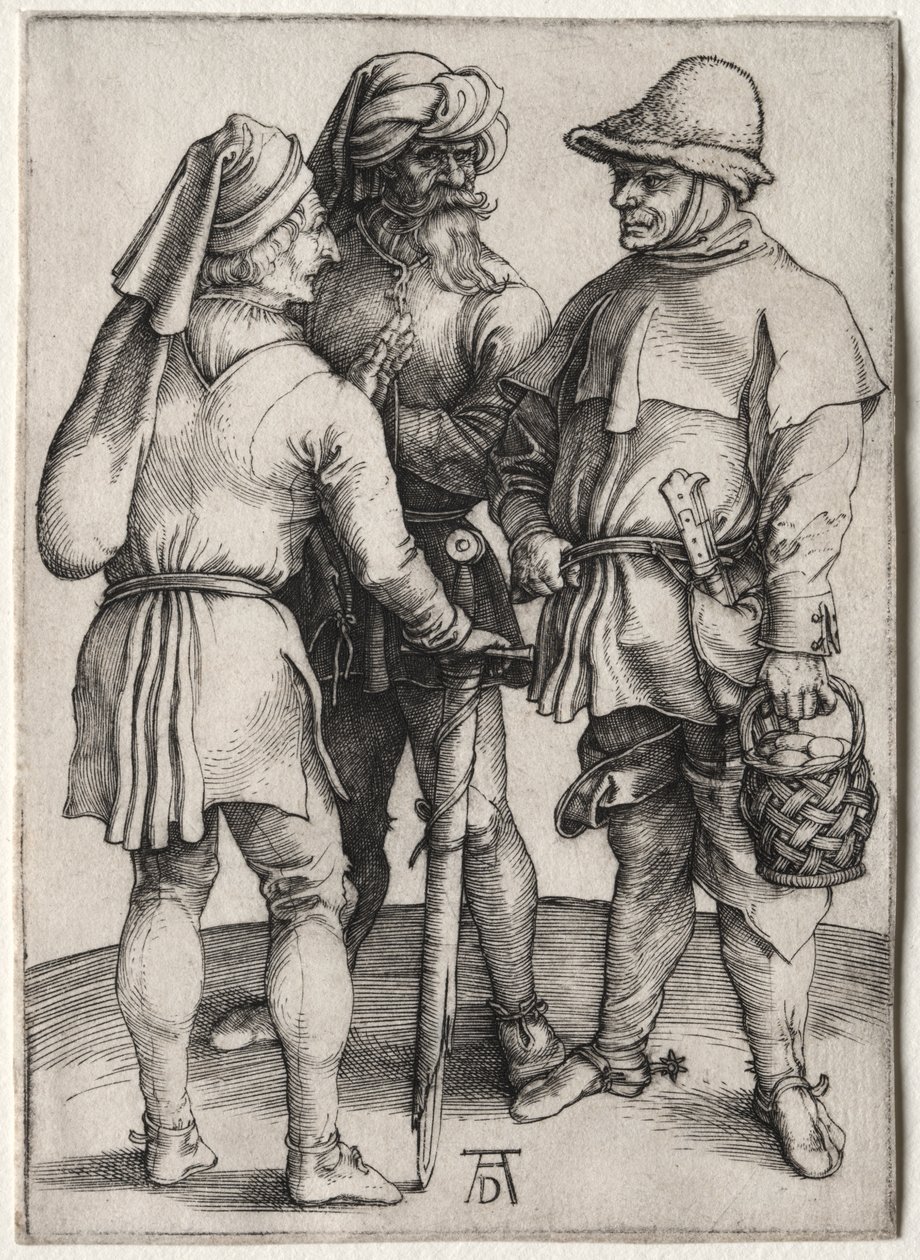 Tři rolníci v rozhovoru od Albrecht Dürer