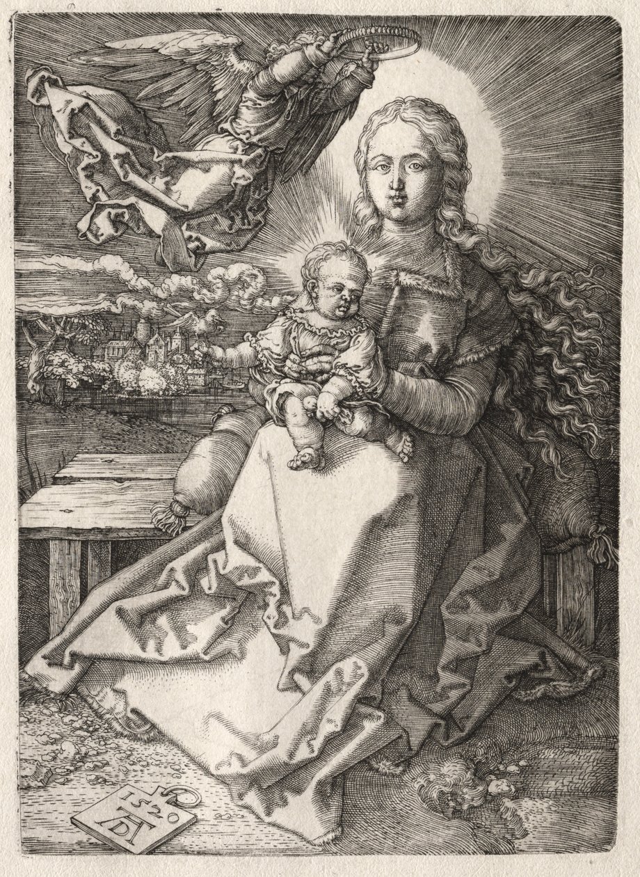 Panna korunovaná andělem od Albrecht Dürer