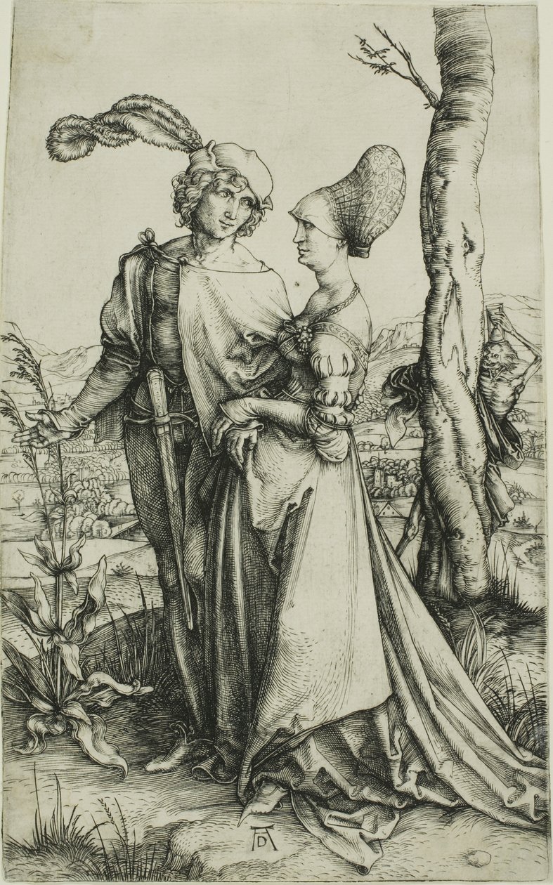Mladý pár ohrožený smrtí (Promenáda) od Albrecht Dürer