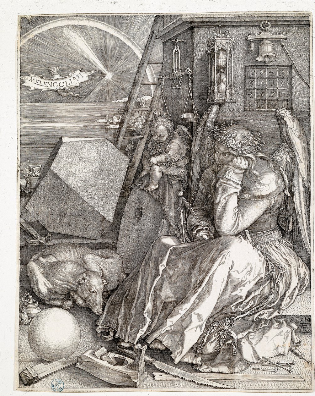 Melancholia I (rytina od Albrecht Dürer