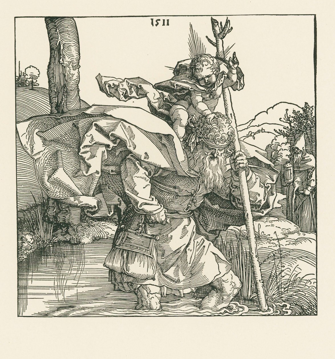 Svatý Kryštof od Albrecht Dürer or Duerer
