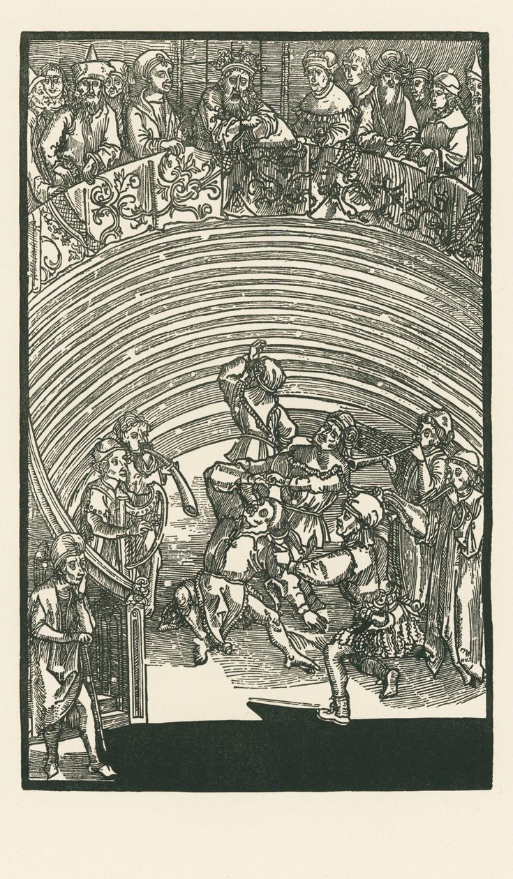 Divadlo, asi 1492-93 (dřevoryt) od Albrecht Dürer or Duerer