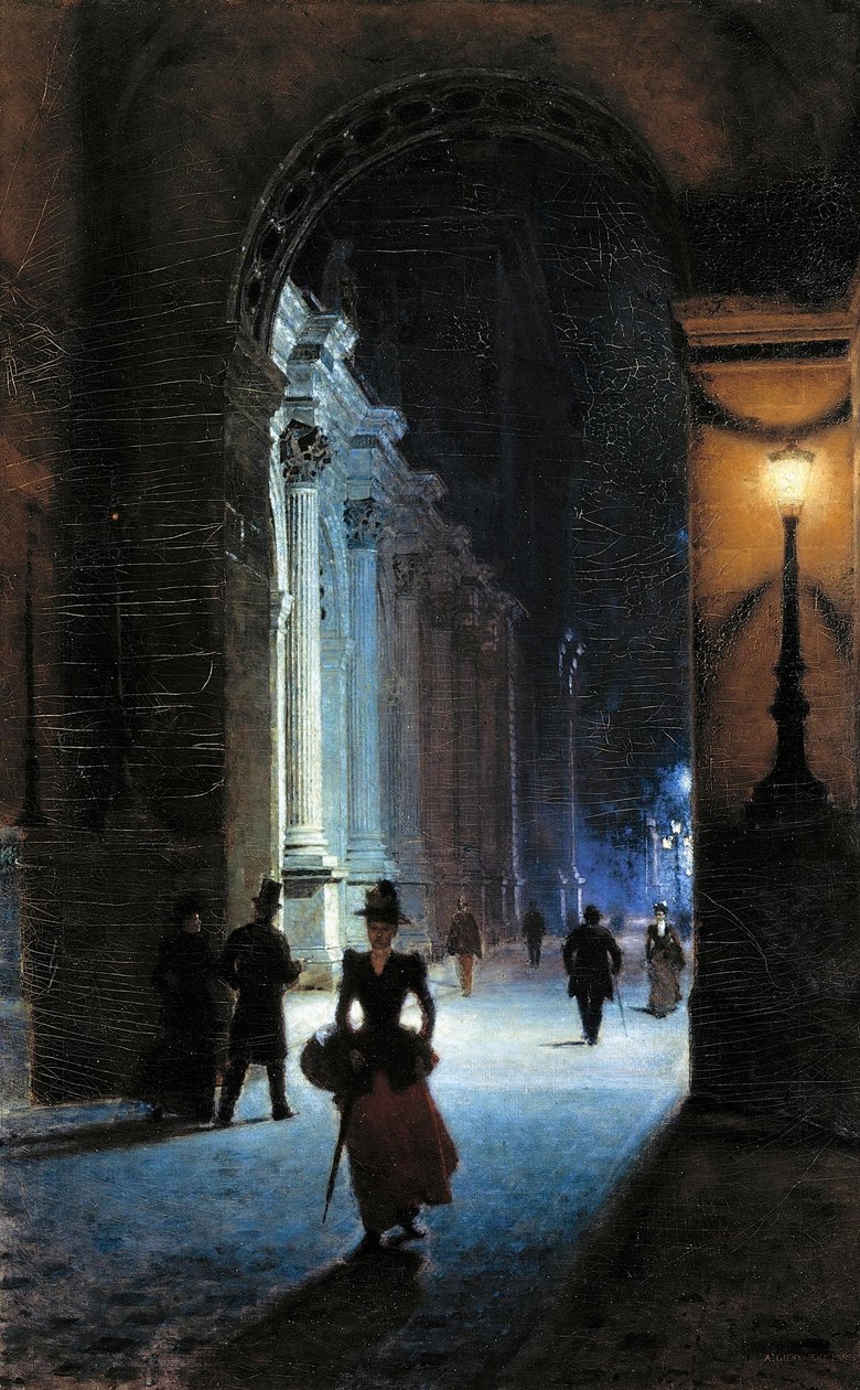 Louvre v noci od Aleksander Gierymski