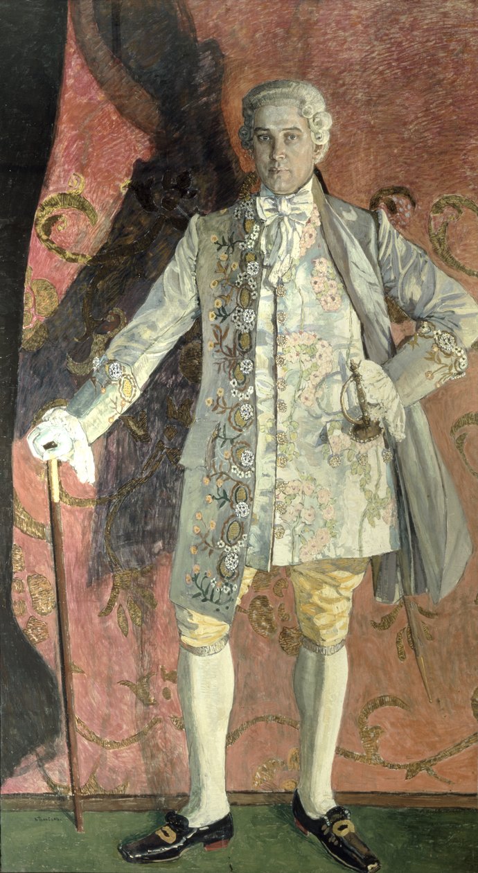 Portrét Dmitrije Smirnova jako Chevalier des Grieux v opeře Julese Masseneta (1842-1912) 