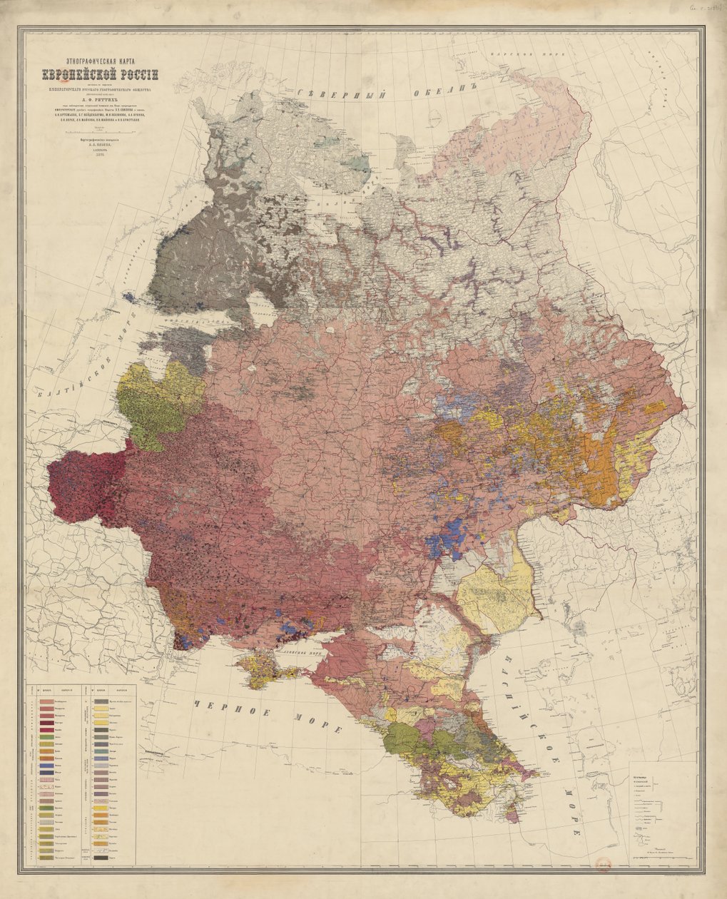 Etnická mapa Evropy od Aleksandr Rittich