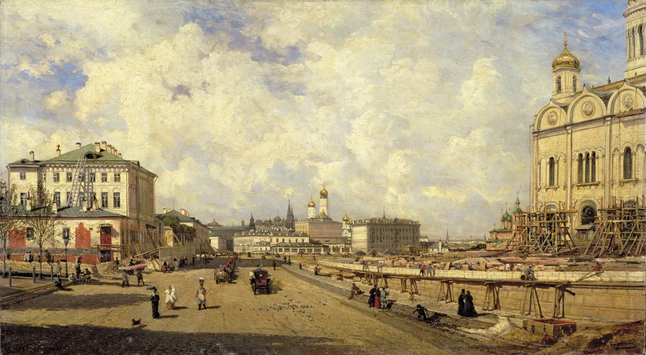 Pohled na katedrálu Krista Spasitele v Moskvě, 1880 od Aleksei Petrovich Bogolyubov