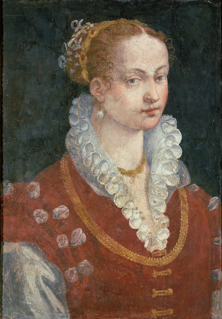 Portrét Biancy Cappello (asi 1542-87) manželka Francesca de Medici, velkovévoda z Toskánska, asi 1585 od Alessandro Allori