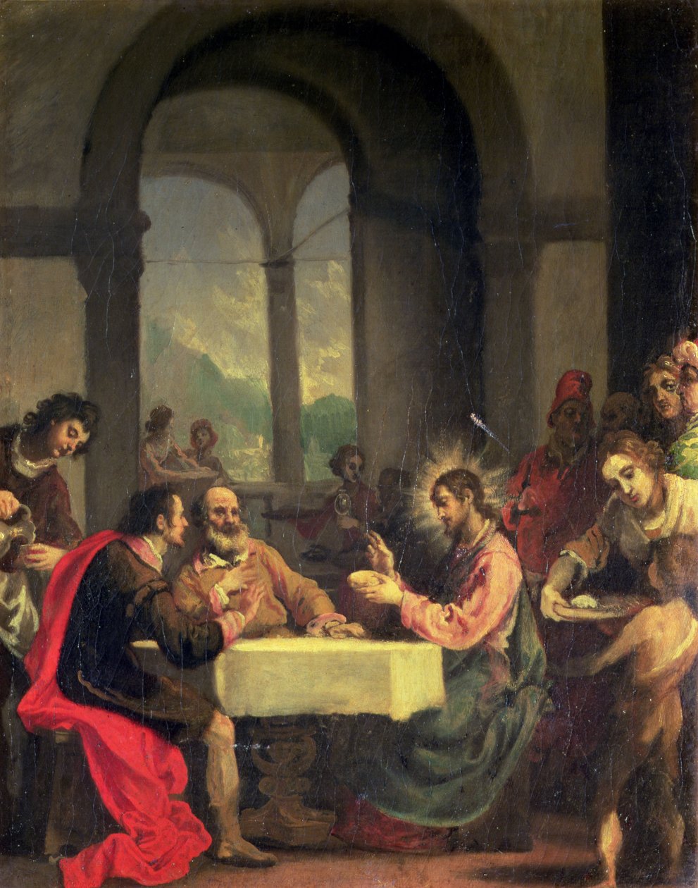 Večeře v Emauzích, kolem 1600-05 od Alessandro Allori