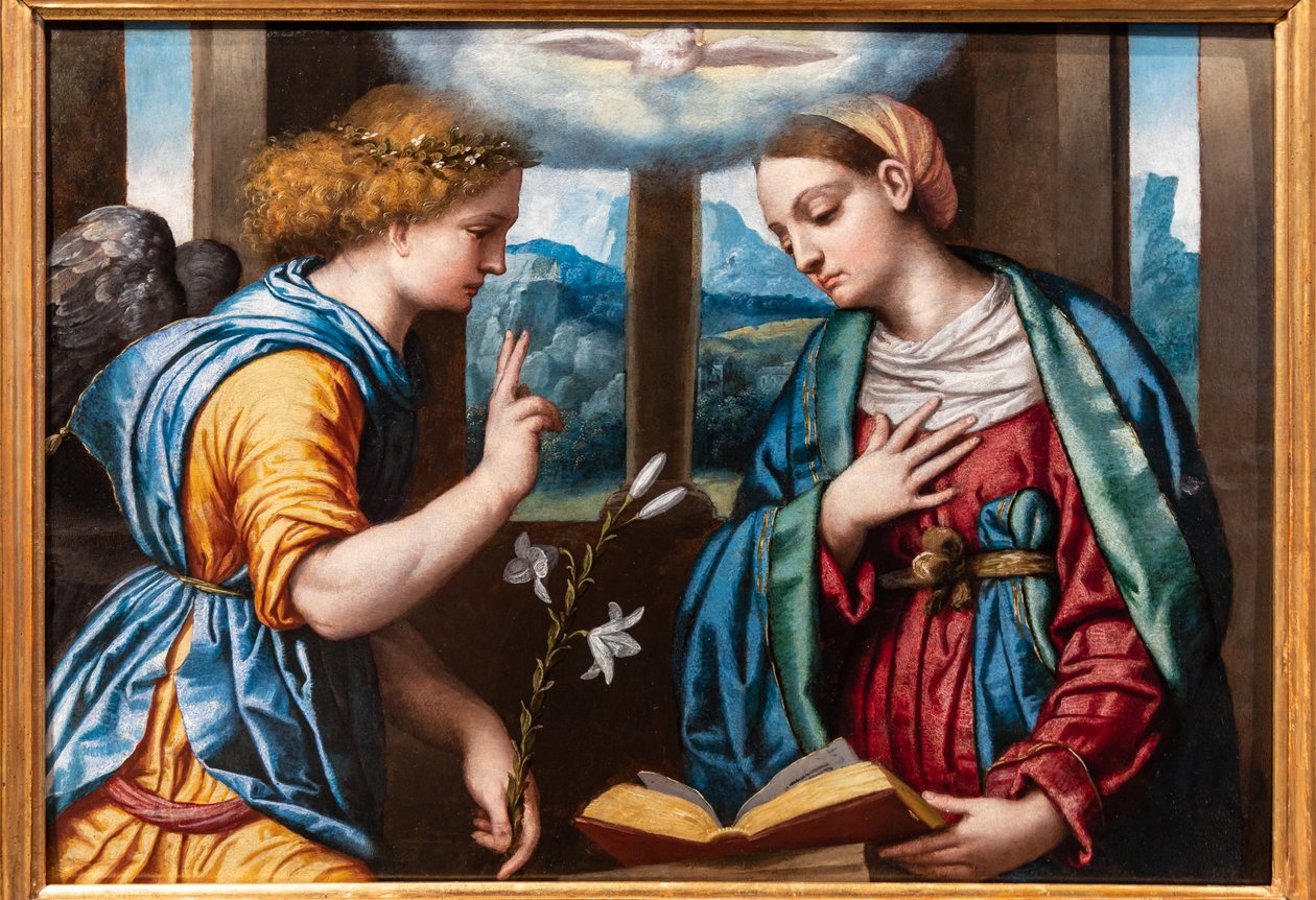 Annunciation, c.1535-40 (olej na panelu) od Alessandro Bonvicino Moretto