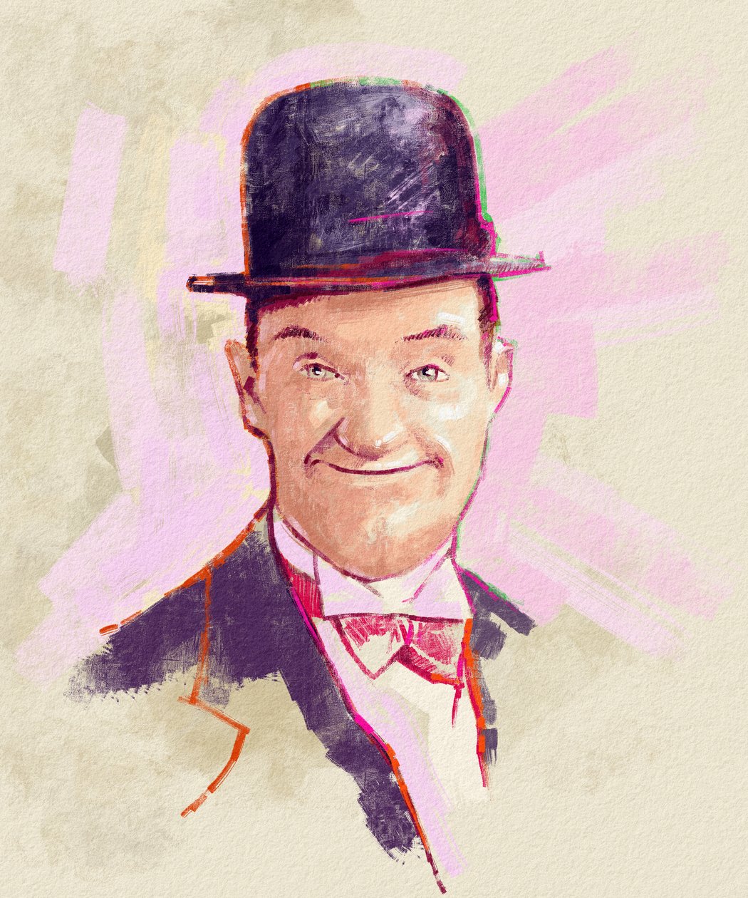 Portrét komika Stana Laurela (ilustrace) od Alessandro Lonati