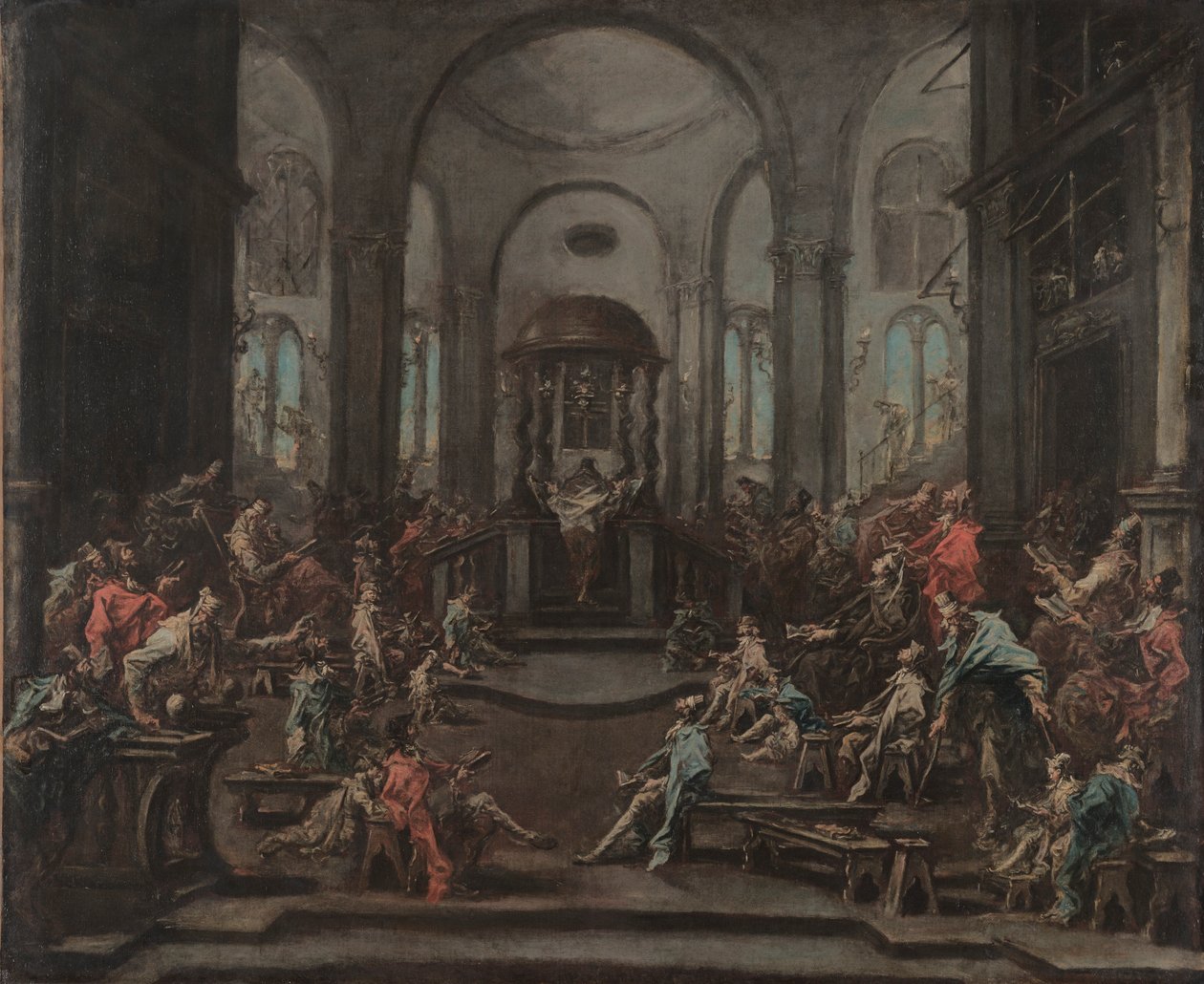Interiér synagogy, c. 1725-1735. od Alessandro Magnasco