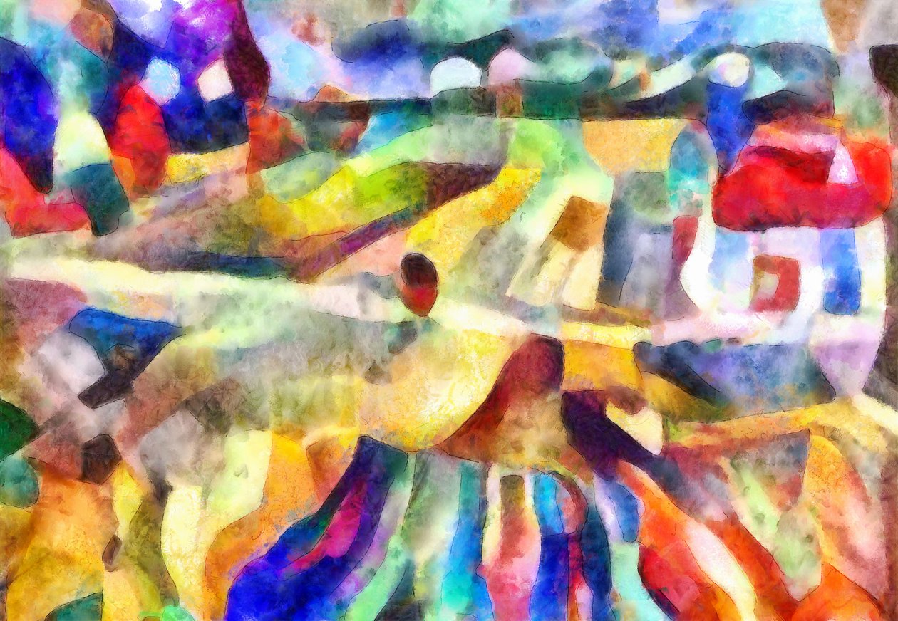 dům s červenou střechou, 2017,(mixed media) od Alex Caminker