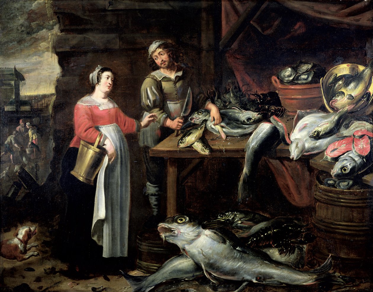 Obchodník s rybami od Alexander van Adriaenssen