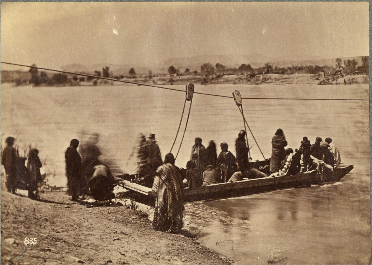 Trajekt poblíž Fort Laramie, Dakota, 1868 (tisk alba) od Alexander Gardner
