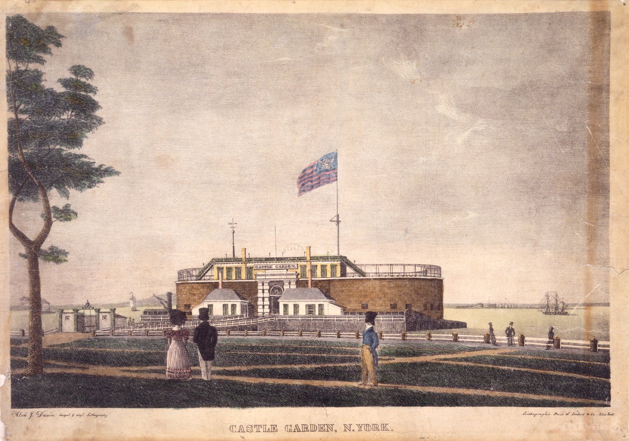 Zámecká zahrada, N. York, cca 1825-1835 od Alexander Jackson Davis