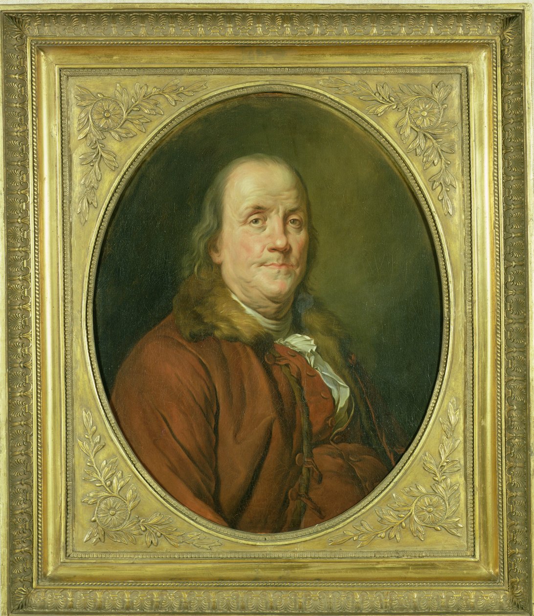 Portrét Benjamina Franklina, podle portrétu Josepha Siffrede-Duplessise (1725-1802), asi 1780-90 od Alexander Roslin