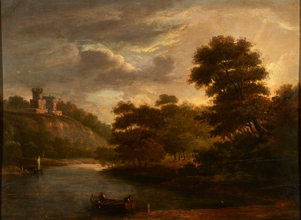 Říční krajina (olej na panelu) od Alexander (follower of) Nasmyth