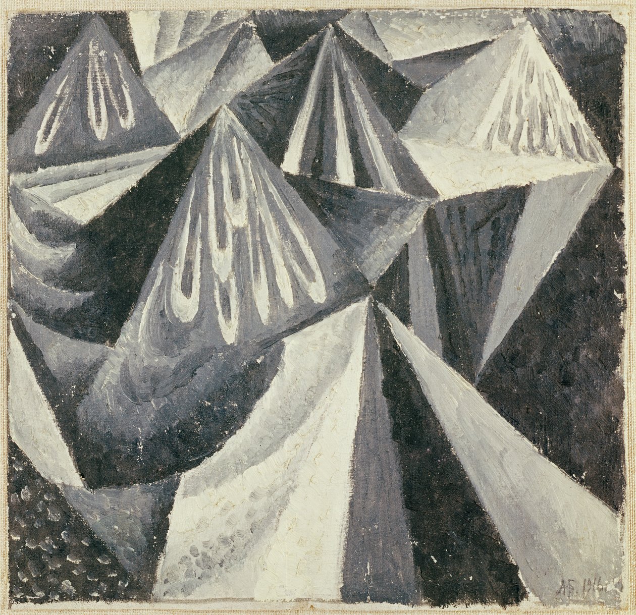 Kubo-futuristická kompozice v šedé a bílé, 1916 od Alexander Bogomazov