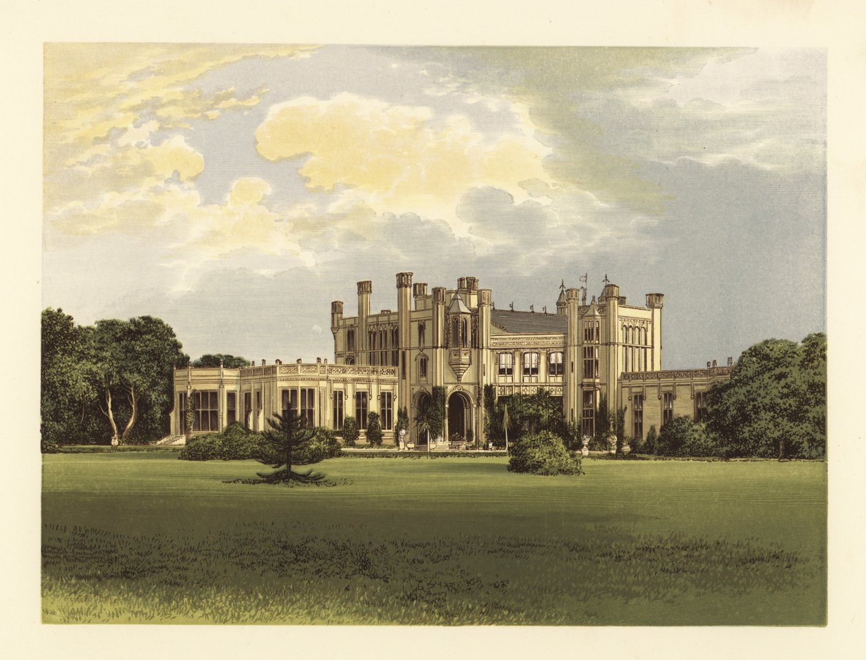 Hrad Highcliffe, Hampshire, Anglie. od Alexander Francis (after) Lydon