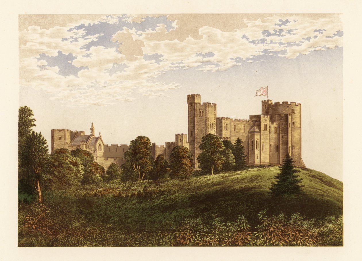 Hrad Peckforton, Cheshire, Anglie. od Alexander Francis (after) Lydon