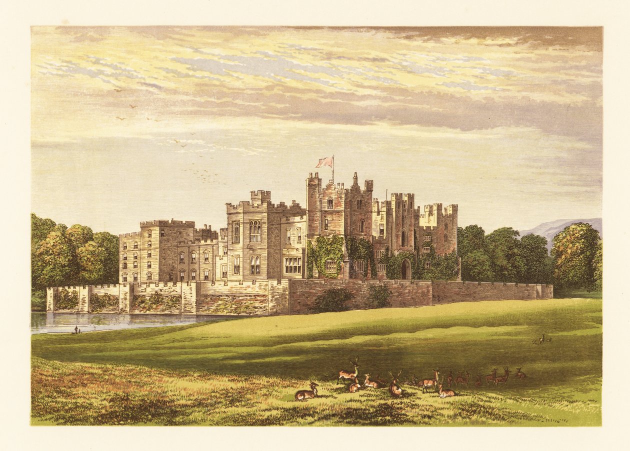 Hrad Raby, Durham, Anglie. od Alexander Francis (after) Lydon