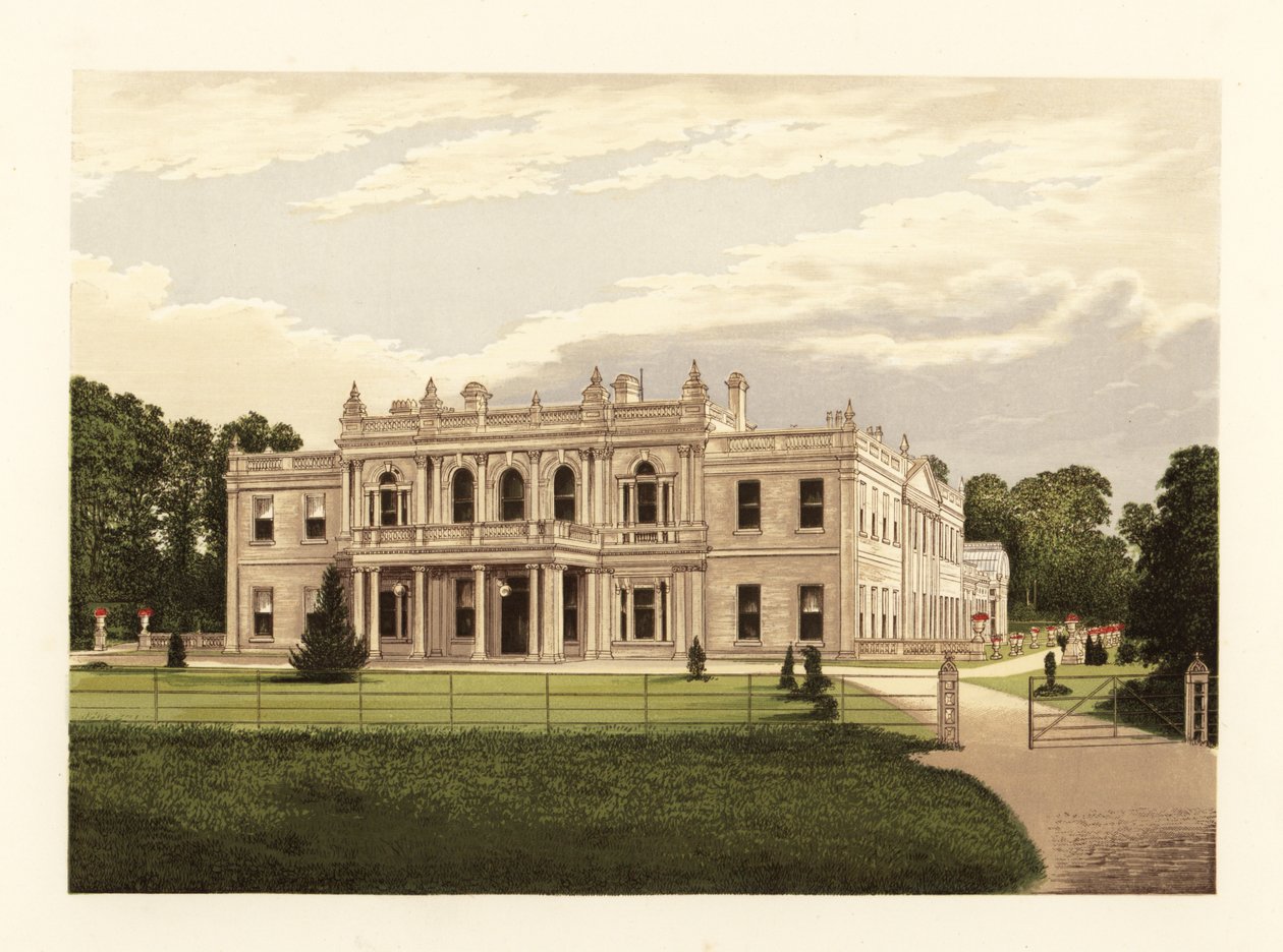 Rolleston Hall, Staffordshire, Anglie. od Alexander Francis (after) Lydon