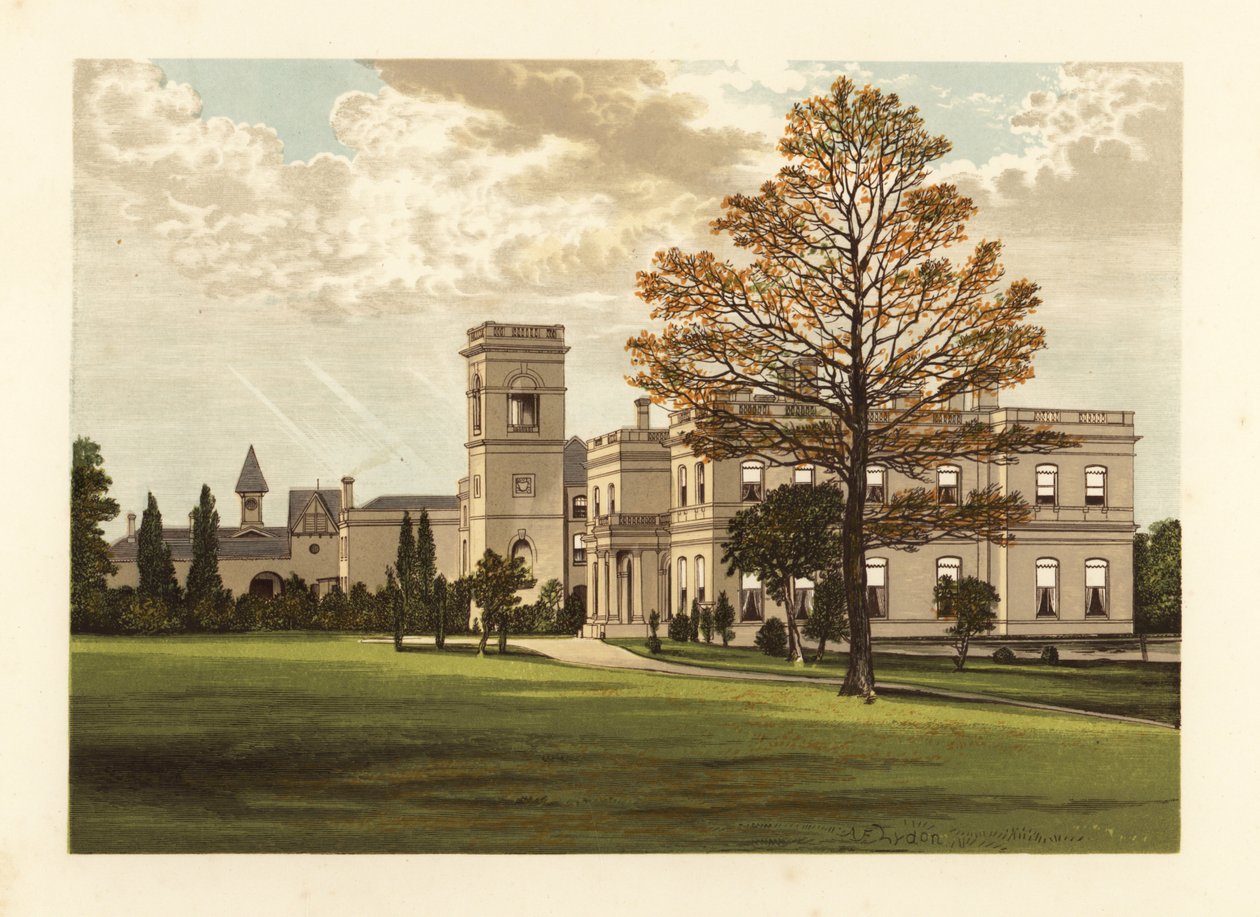 Stowlangtoft Hall, Suffolk, Anglie. od Alexander Francis (after) Lydon