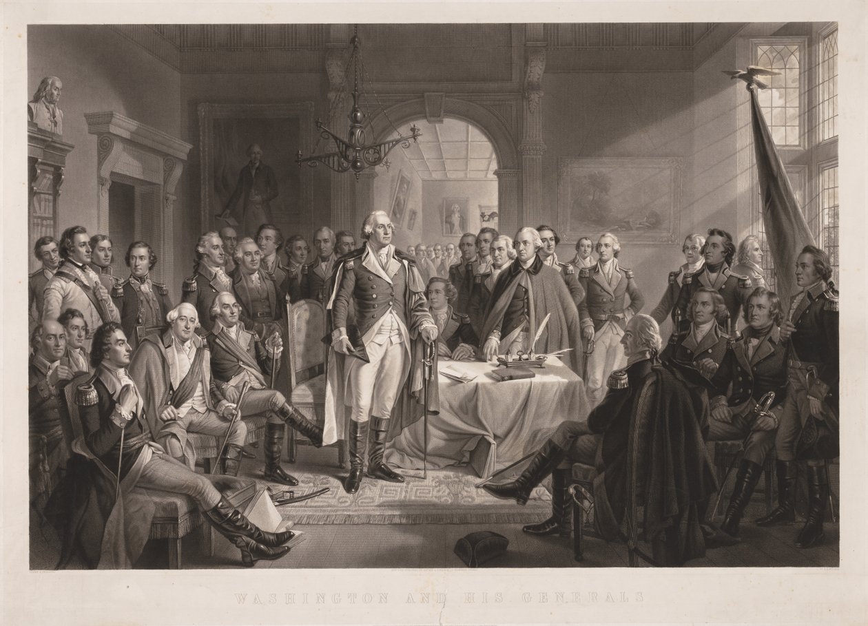 Washington a jeho generálové s Keyem od Alexander Hay Ritchie