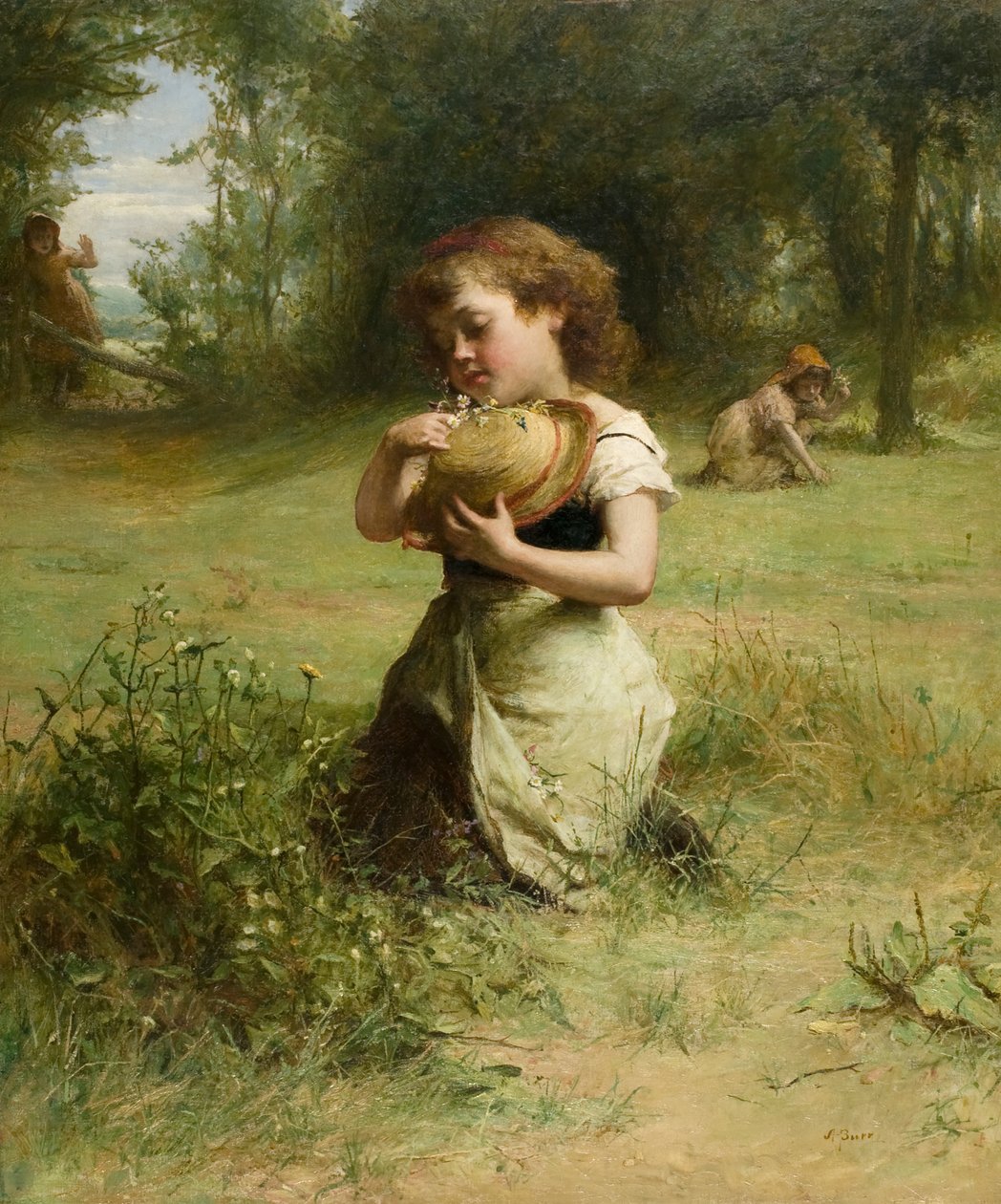Divoké květiny, kolem 1865-75 (olej na plátně) od Alexander Hohenlohe Burr
