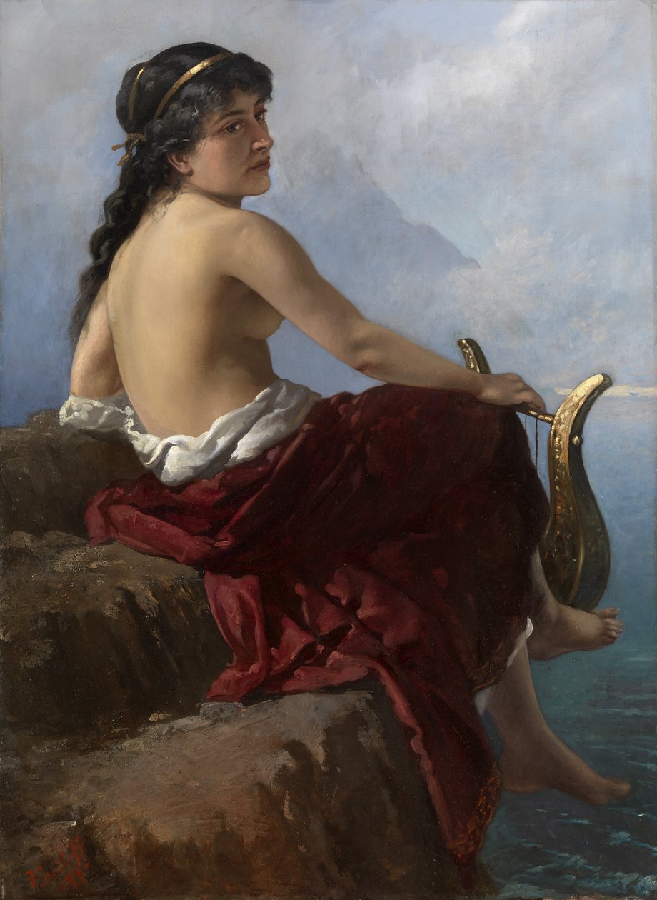 Sapfó na útesu Lefkada, 1889 od Alexander Izmailov