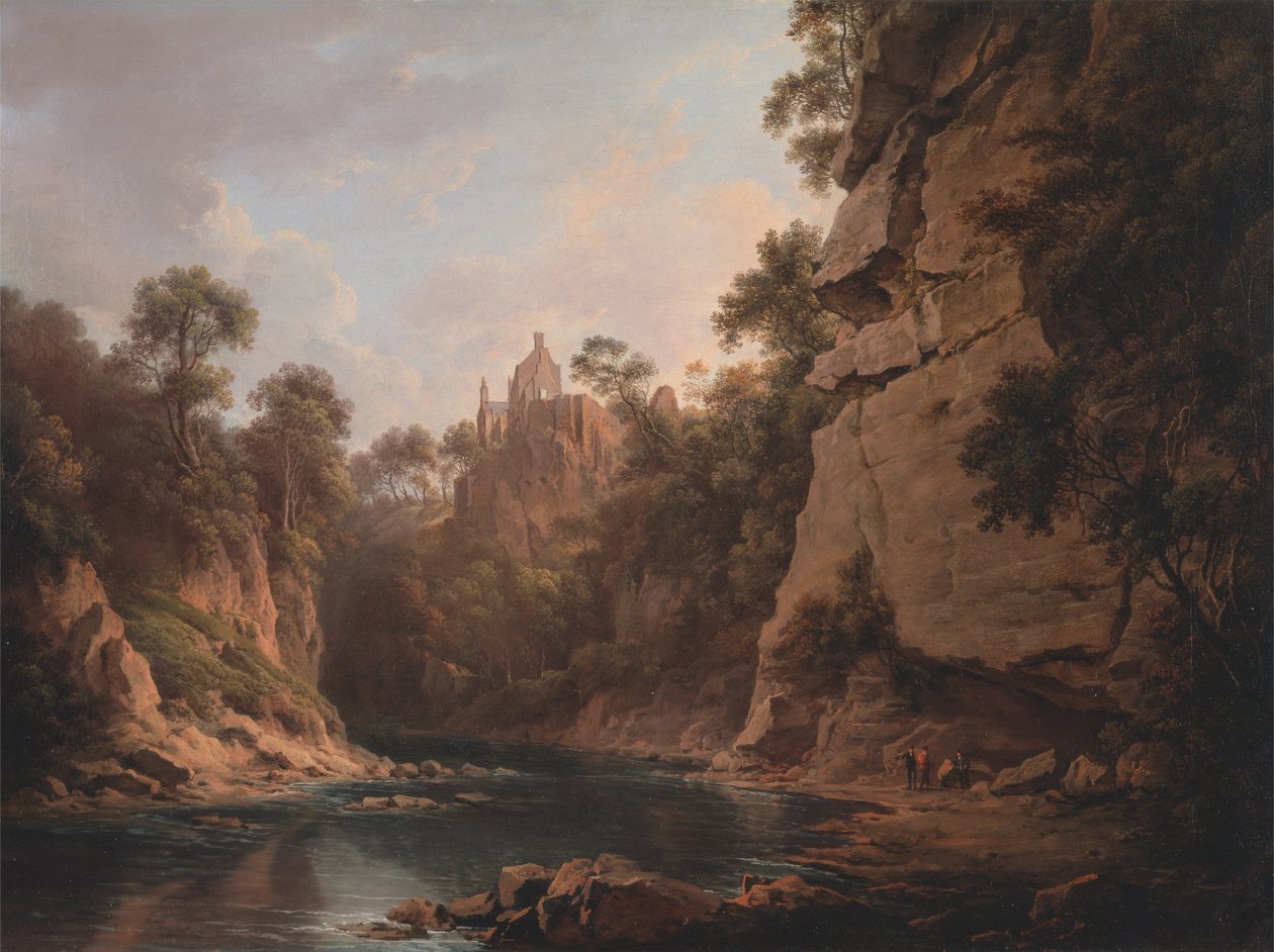 Hrad Hawthornden nedaleko Edinburghu od Alexander Nasmyth