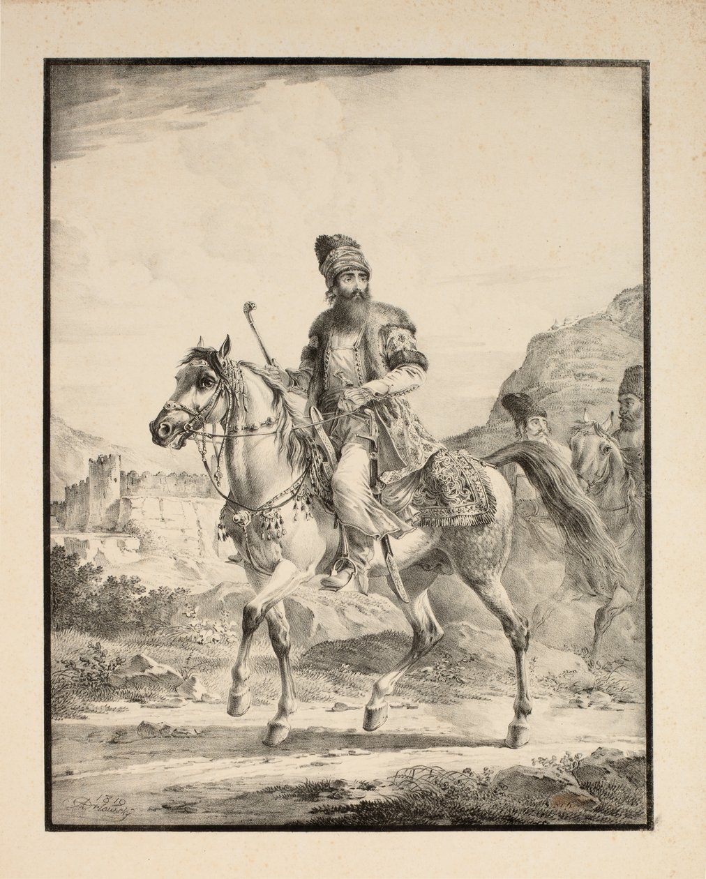 Peršan na koni, 1820 od Alexander Orlowski