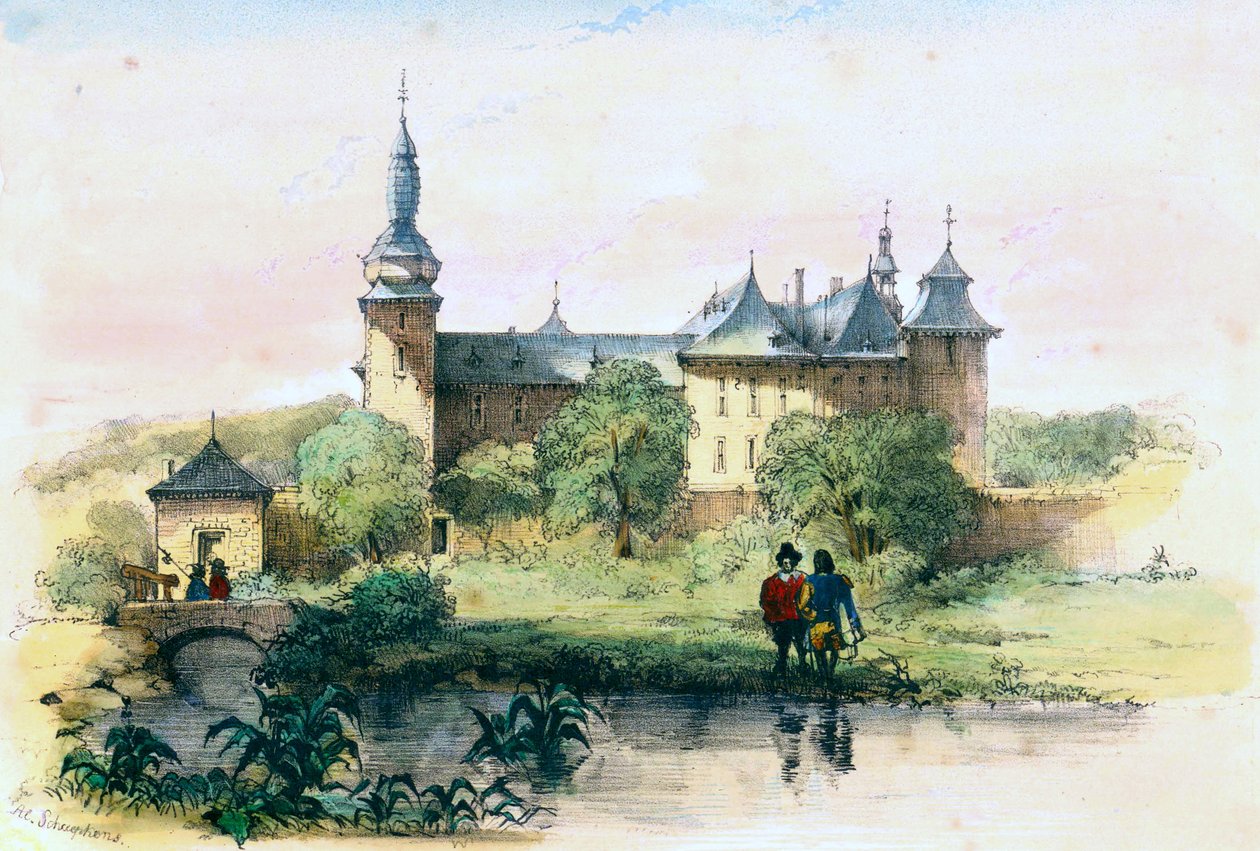 Zámek Geulle (Alexander Schaepkens, asi 1840) od Alexander Schaepkens