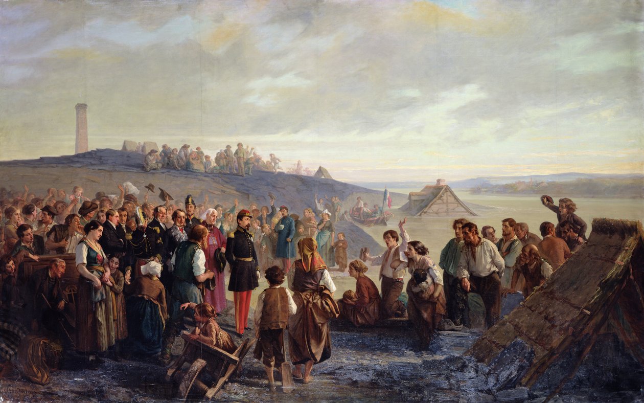 Napoleon III při návštěvě břidlicových lomů Angers, 1856 od Alexandre Antigna