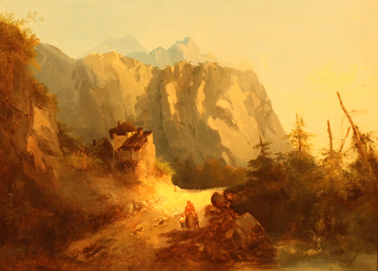 Alpská horská scéna od Alexandre Calame