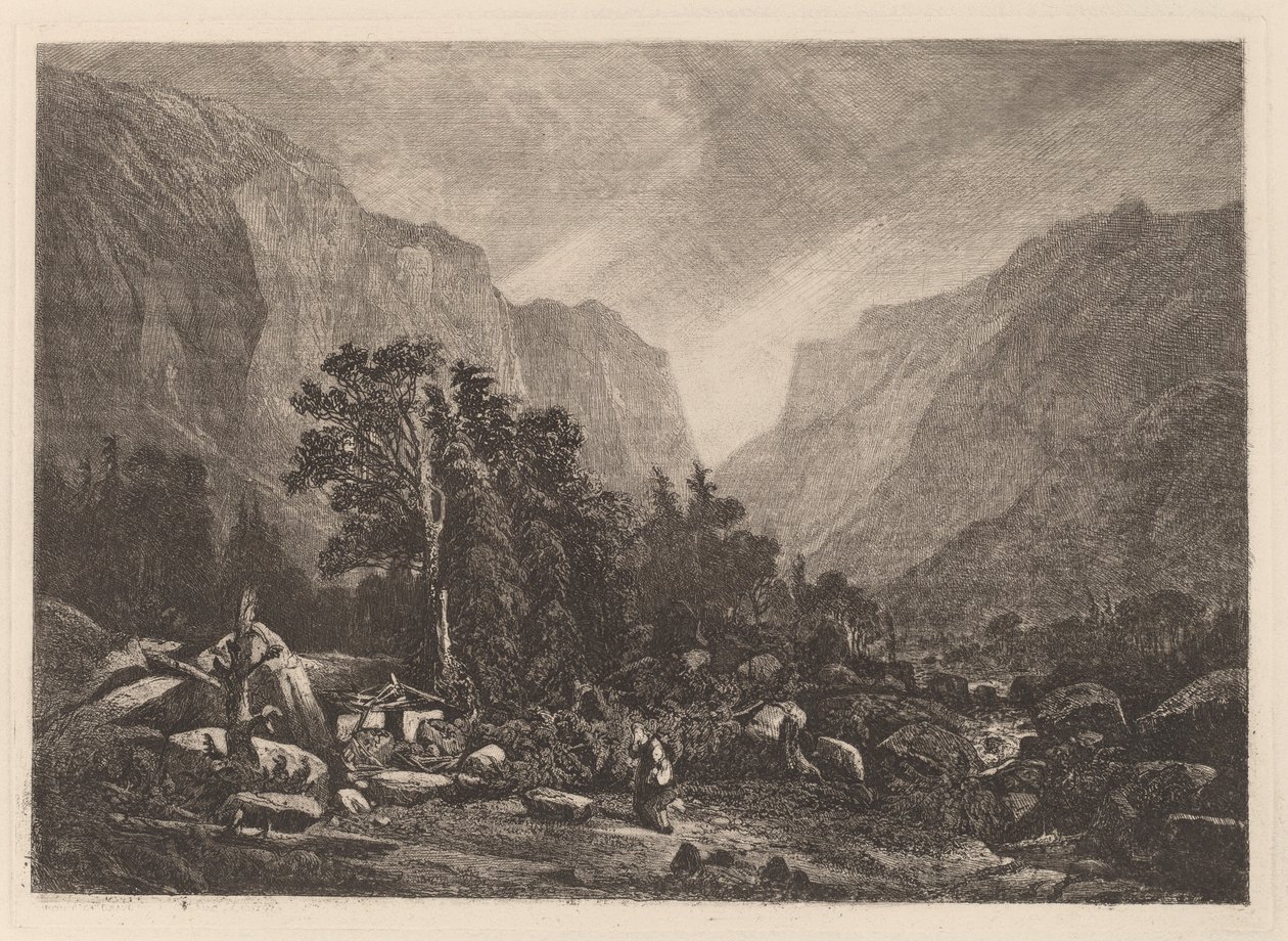 Pár u zničeného domu od Alexandre Calame