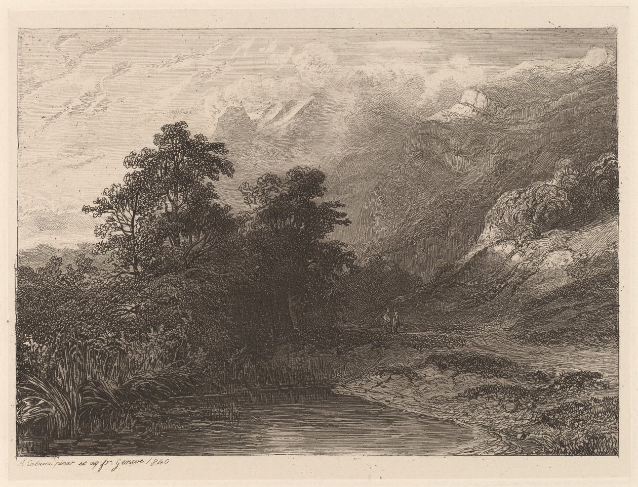 Horské jezero od Alexandre Calame