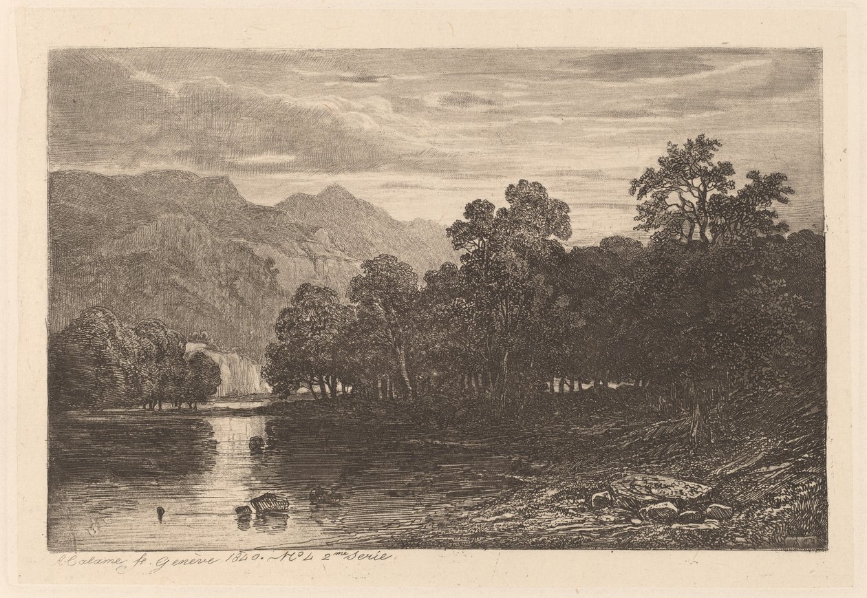 Horská řeka od Alexandre Calame