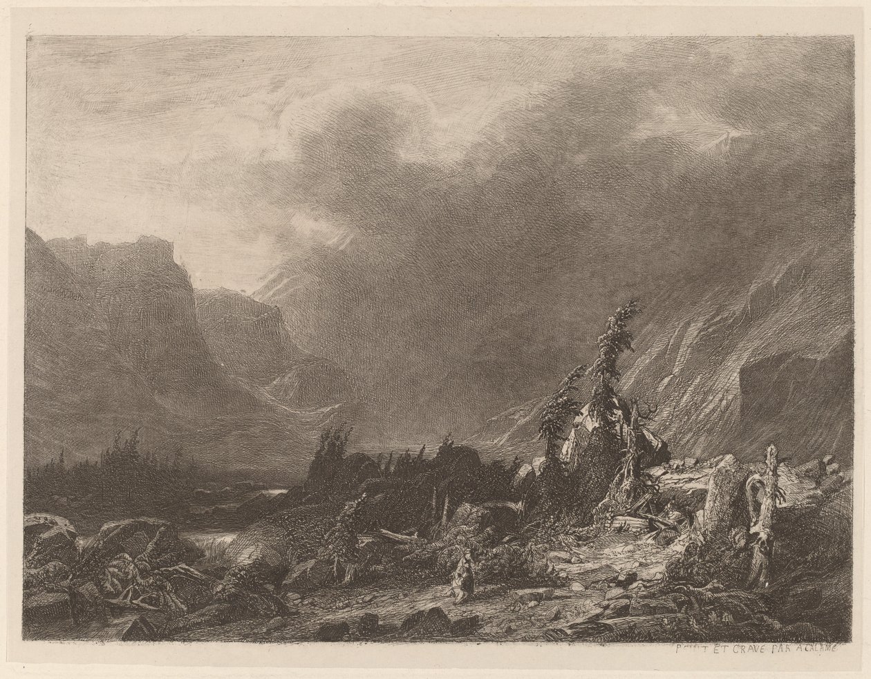 Horská bouře od Alexandre Calame