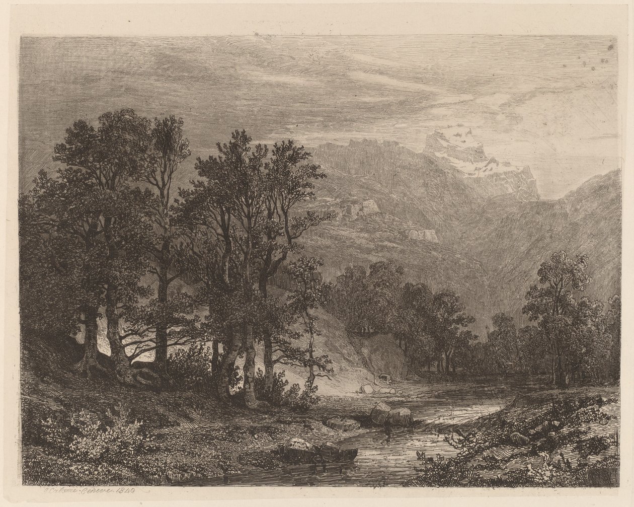 Horský potok od Alexandre Calame