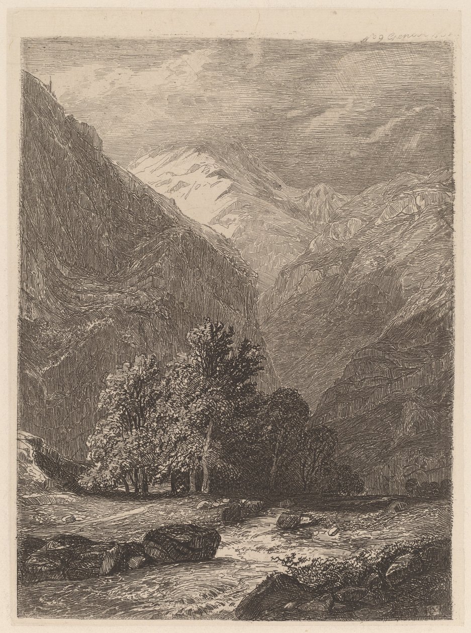 Horský potok od Alexandre Calame