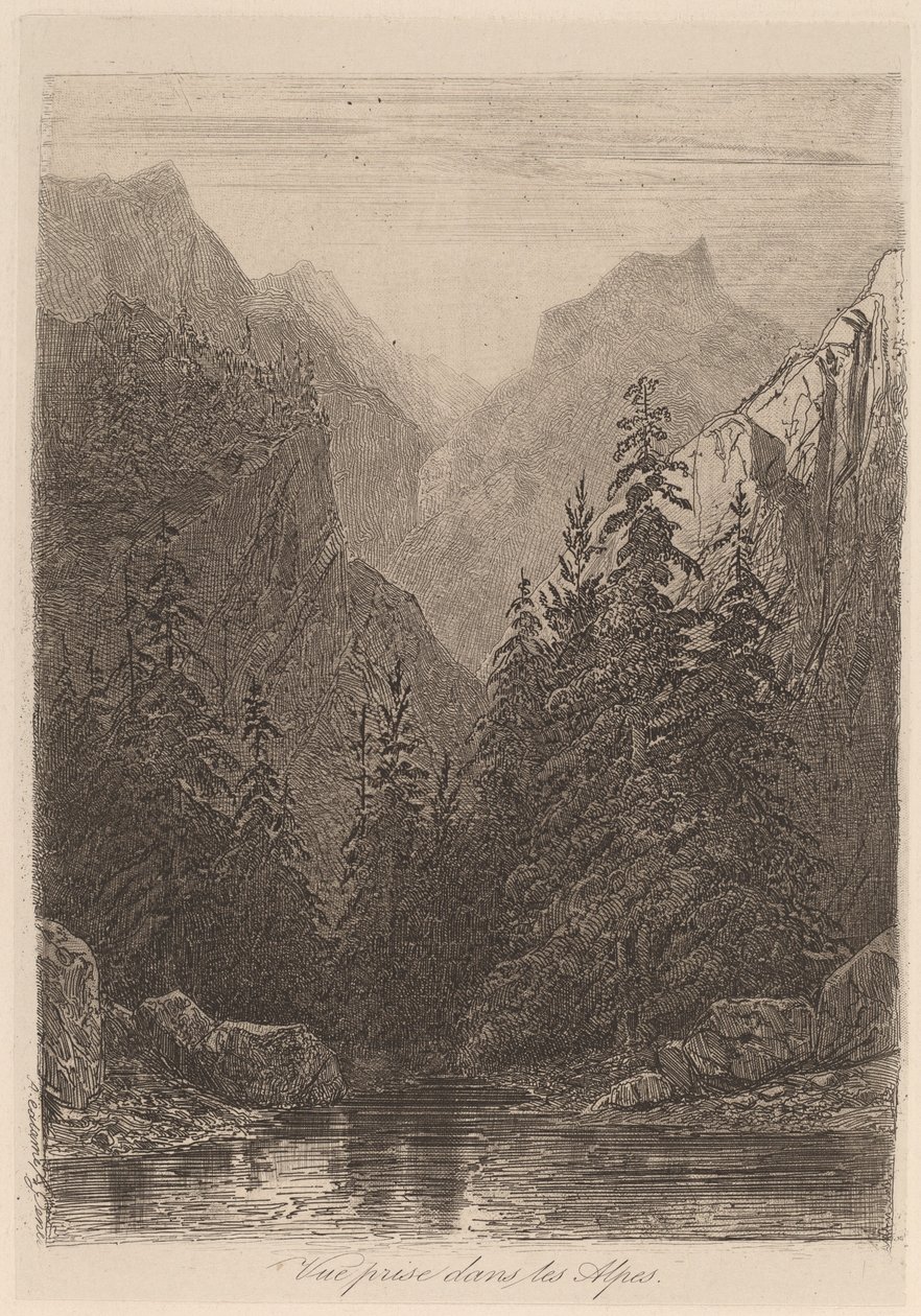 Pohled pořízený v Alpách od Alexandre Calame