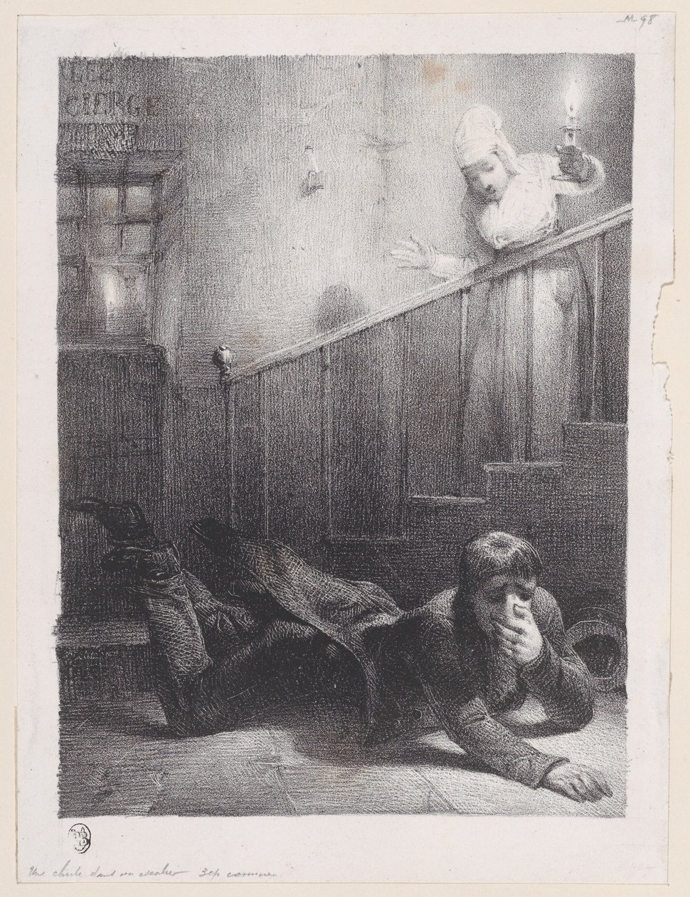 Pád ze schodů, 1834-35. od Alexandre Gabriel Decamps