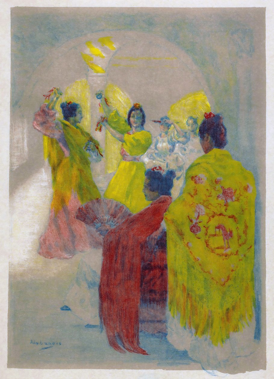 Tanec flamenca, Sevilla, Španělsko. od Alexandre Lunois