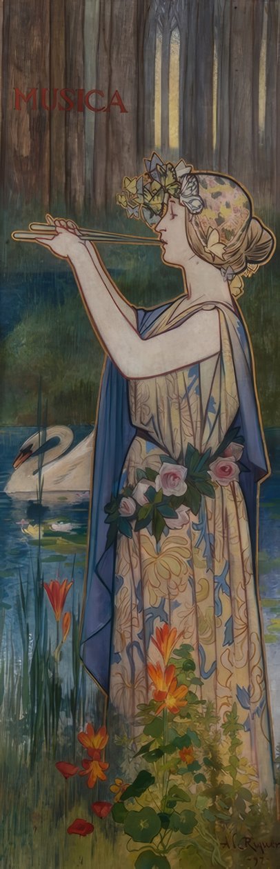 Alegorie hudby od Alexandre de Riquer