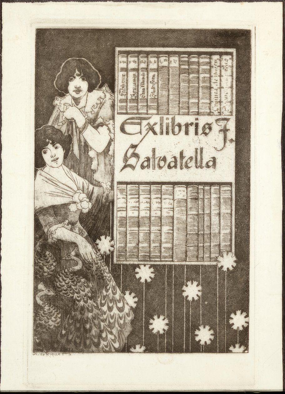 Ex-libris F. Salvatella od Alexandre de Riquer