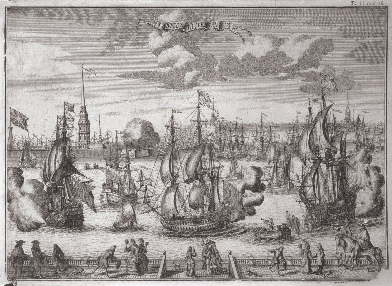 Pohled na Petrohrad, 1727 od Alexei Fyodorovich Zubov