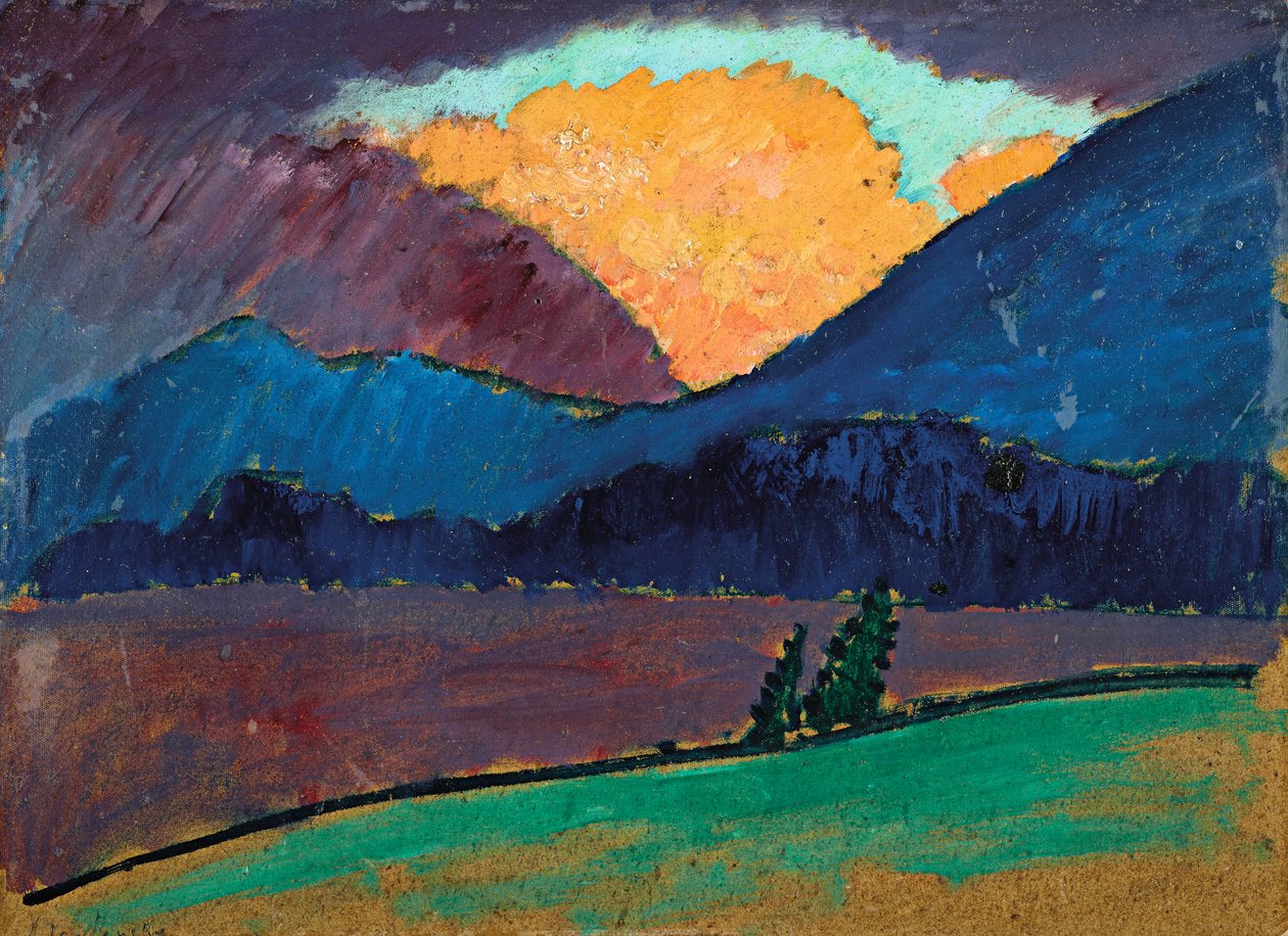 Letní večer v Murnau, 1908-1909. od Alexei Javlensky von