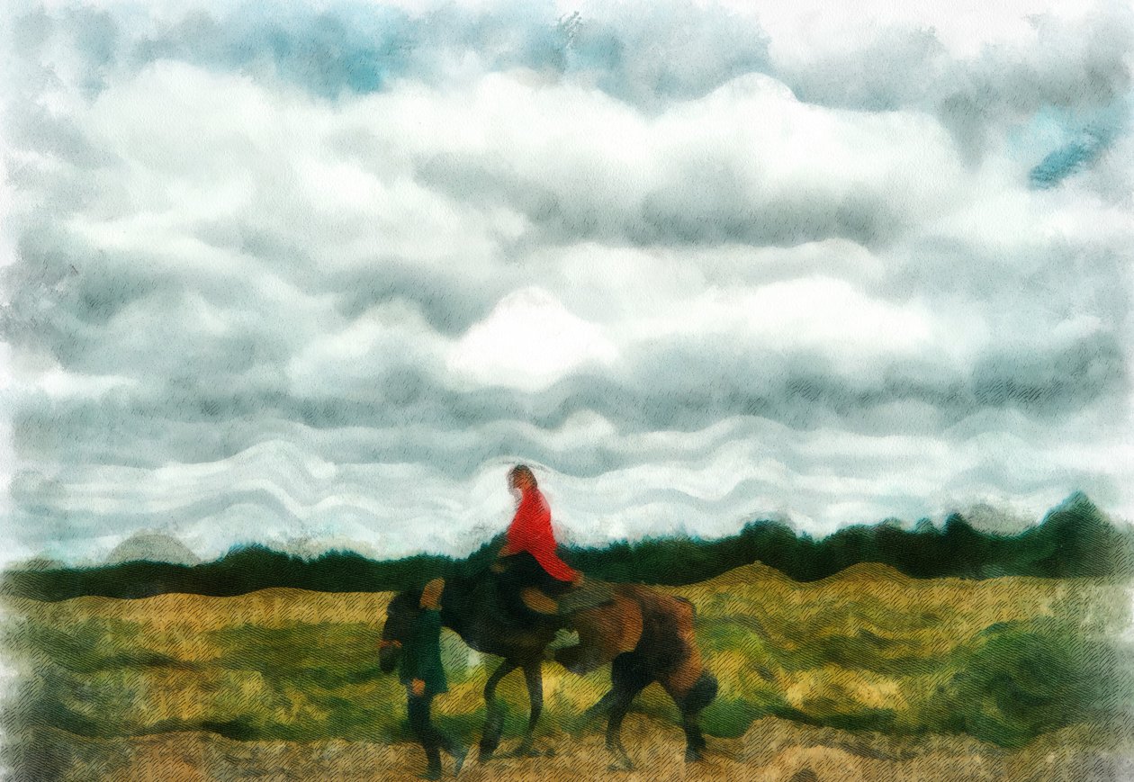 Jízda na koni,2020,(mixed media) od Alexei Makhov