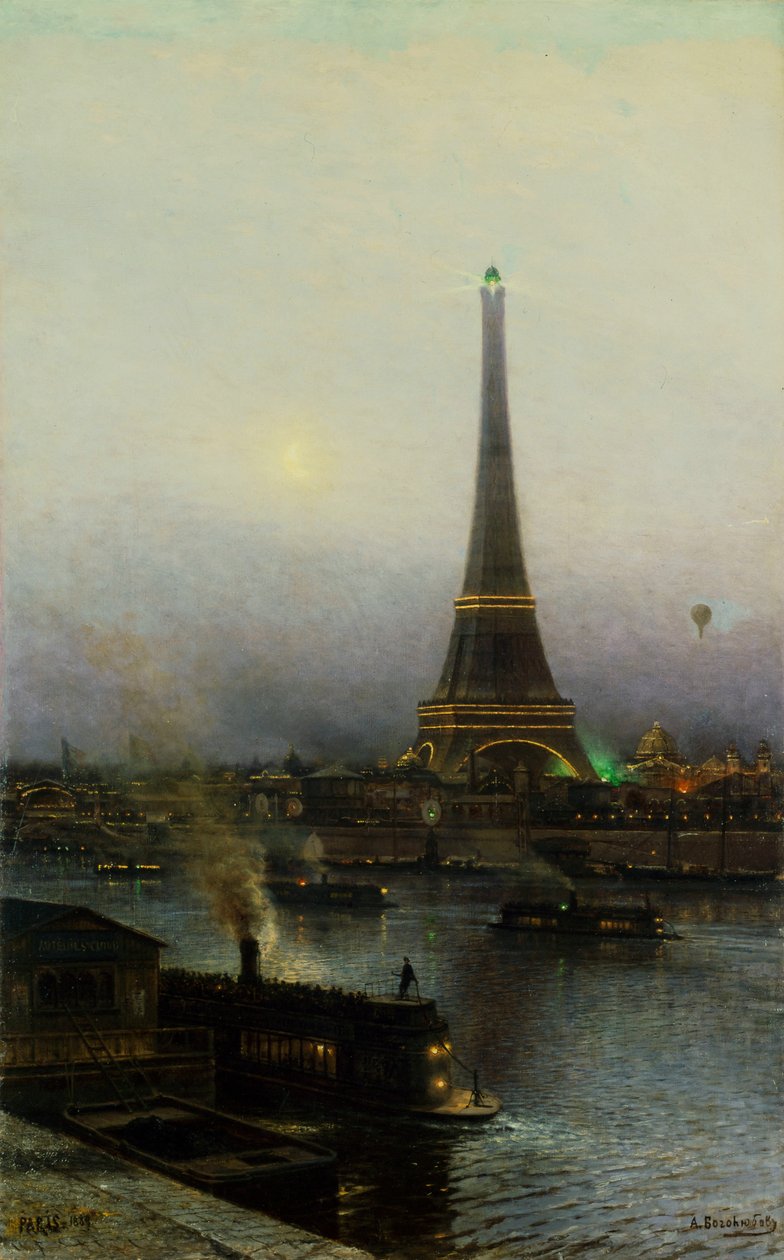 Eiffelova věž v noci, 1889. od Alexei Petrovich Bogolyubov